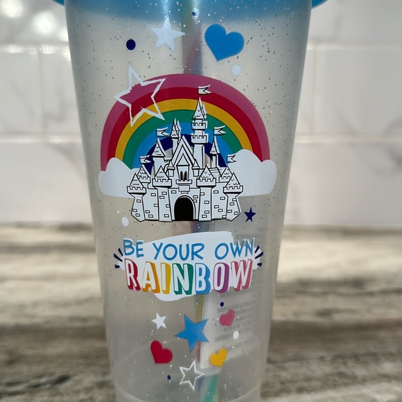DISNEYLAND Resort Be Your Own Rainbow PRIDE 26oz Tumbler Straw Disney Parks NEW - Picture 5 of 11